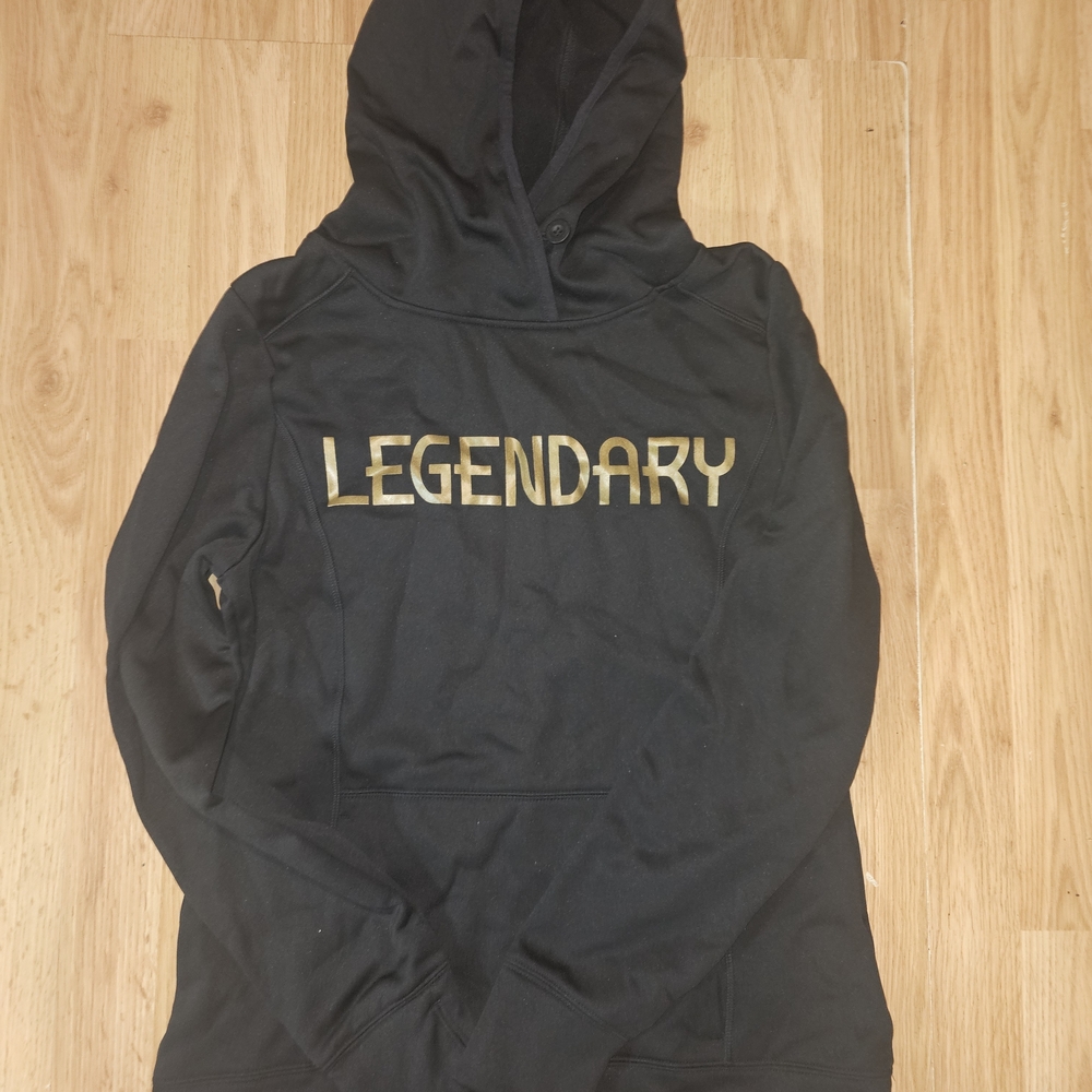 Black Hoodie with Gold 'Legendary' Print